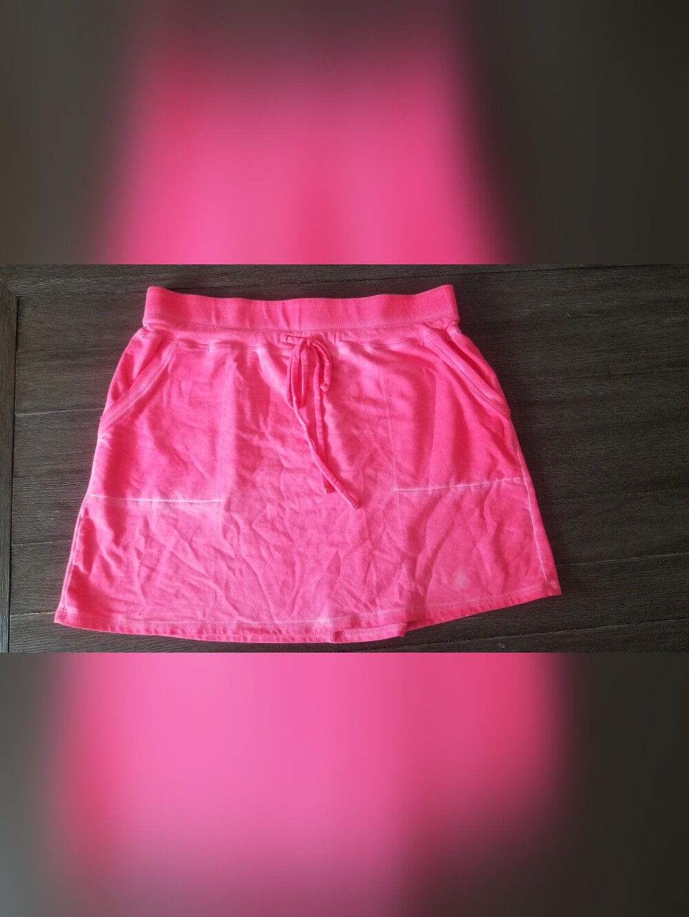 Lane Bryant Bright Hot Pink Drawstring Pocket Skirt